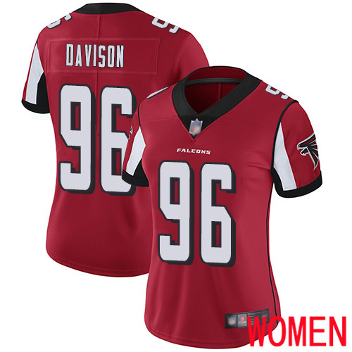 Atlanta Falcons Limited Red Women Tyeler Davison Home Jersey NFL Football #96 Vapor Untouchable->women nfl jersey->Women Jersey